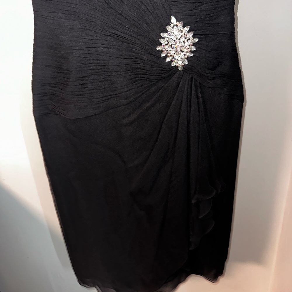 Jovani Off-The-Shoulder Midi Length Dress - Picture 5 of 8